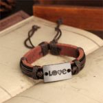 Handmade PU Leather Bracelet Heart Harmony Tribal Bohemian LB-031