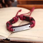 Handmade PU Leather Bracelet Past is Black & White Tribal LB-035