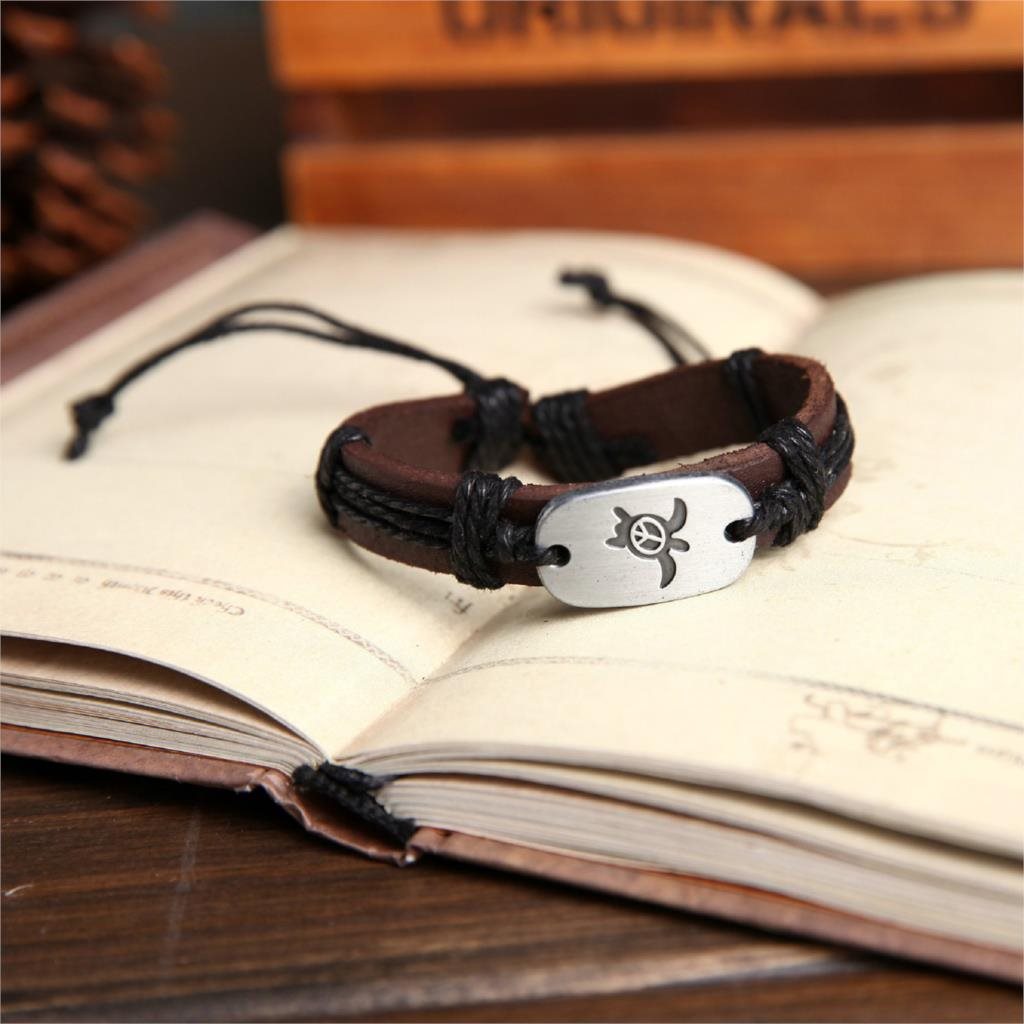 Handmade PU Leather Bracelet Turtle Harmony Tribal Bohemian LB-029