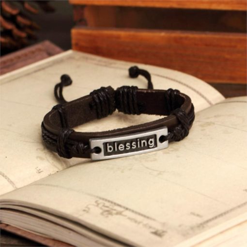 Handmade PU Leather Bracelet Blessing Tribal Bohemian LB-028