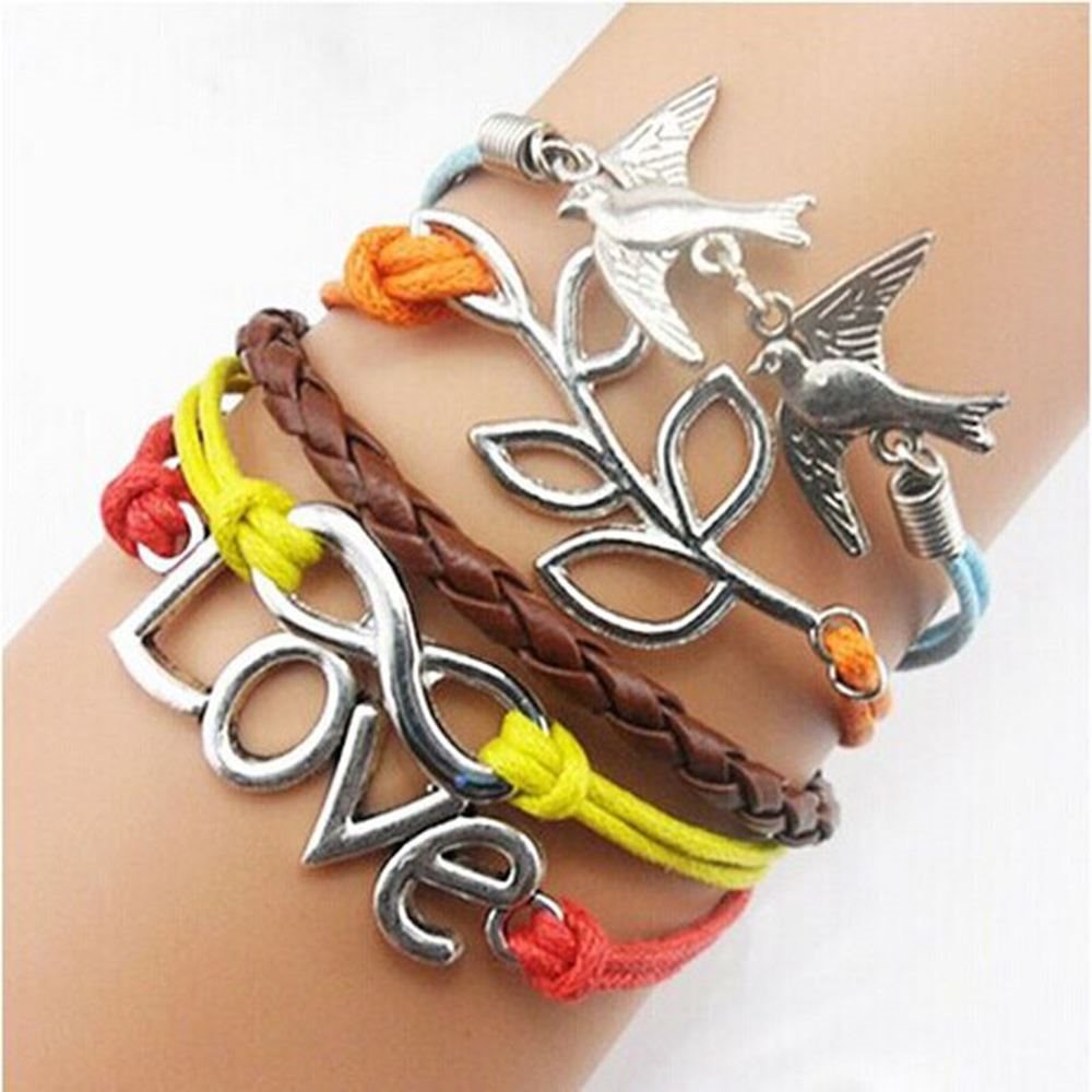 Colourful Love Birds Leather Bracelet Leather Bracelets Australia