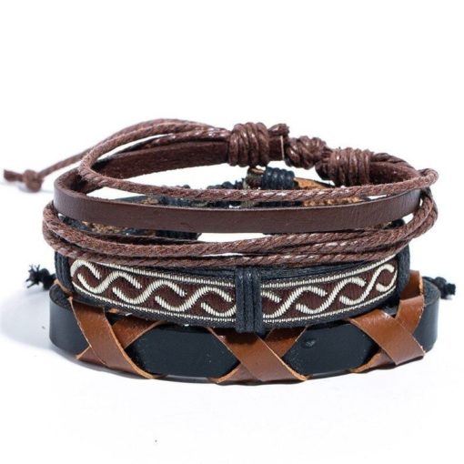 Multistrand Tribal Leather Bracelet - Leather Bracelets Australia