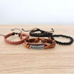 Believe Brown Plaited Leather Bracelet