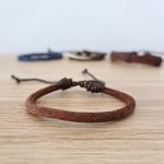 Brick & Bead Strap Leather Bracelet