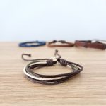 Brick & Bead Strap Leather Bracelet