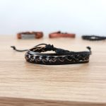 Believe Brown Plaited Leather Bracelet