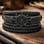 Midnight Sailor Leather Bracelet