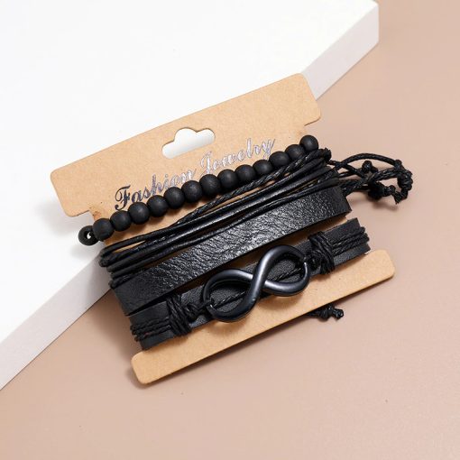 Midnight Harmony Bead Leather Bracelet